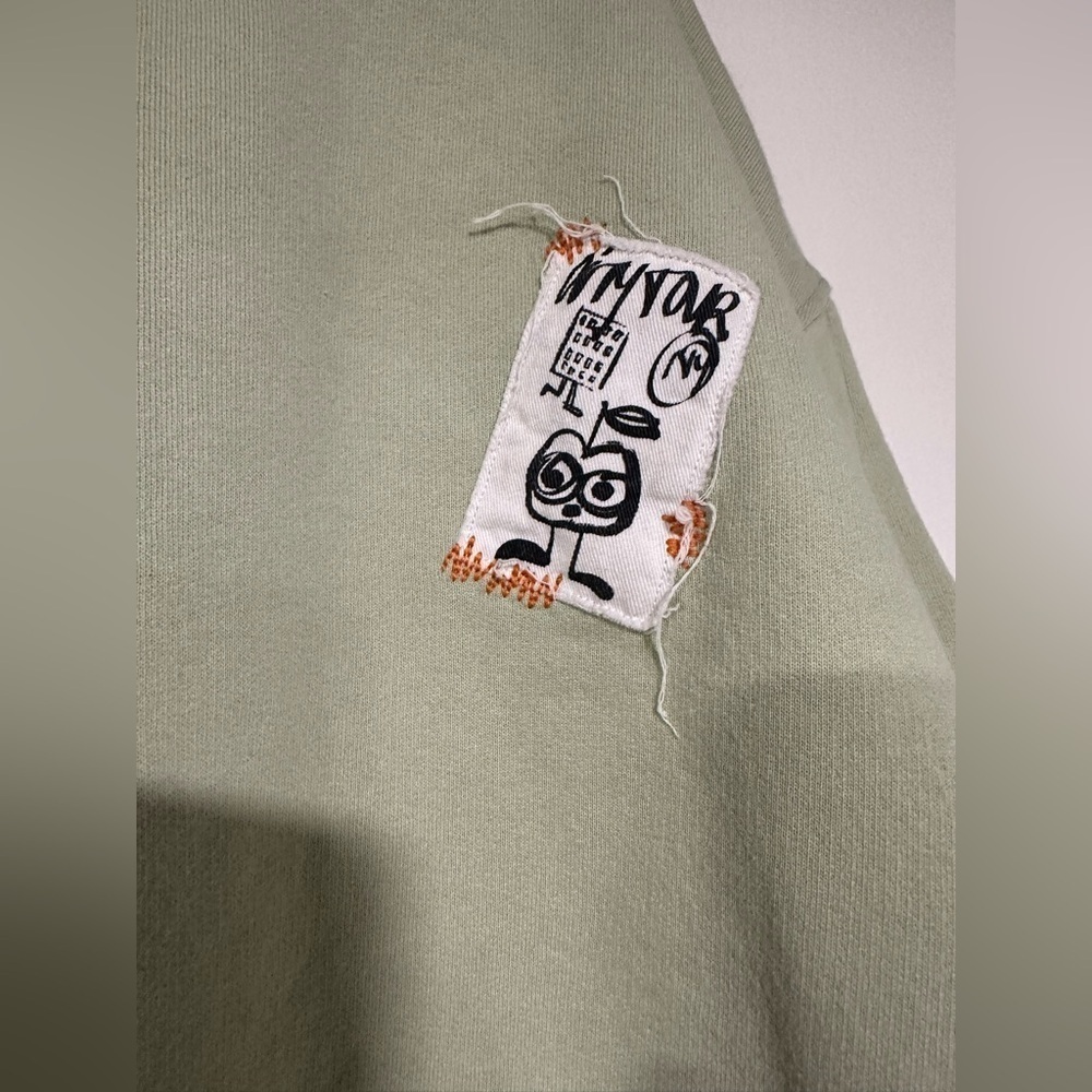 Zara Kids Oversized Sweatshirt Uptown NY Patch Green Sz 11-12 - Picture 4 of 6